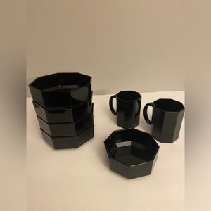 Arcoroc Black Octagon Set